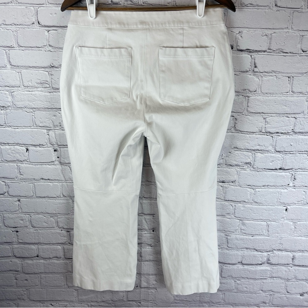 SPANX Flared‎ Pull-On Cropped Jeans Tummy Control Stretch Women’s Large White - Picture 4 of 12
